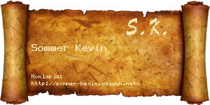 Sommer Kevin névjegykártya